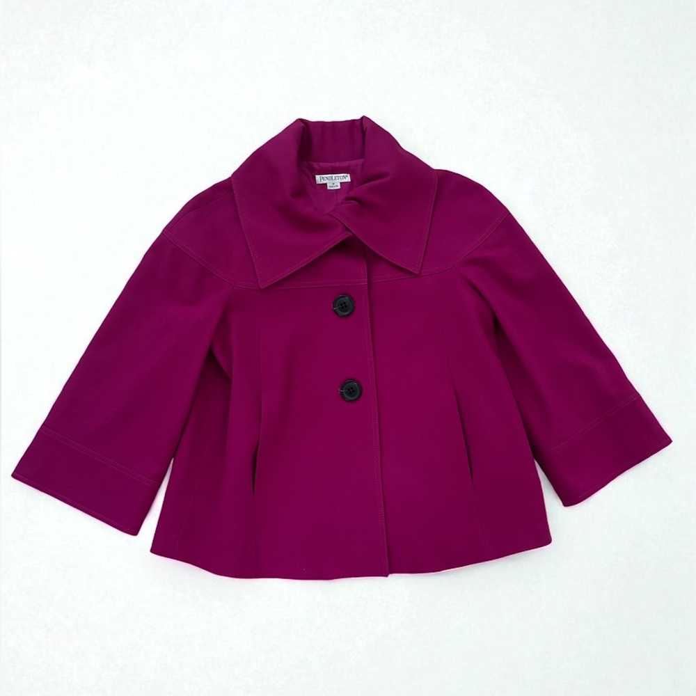 Pendleton Wool Berry Button Swing Coat, Medium